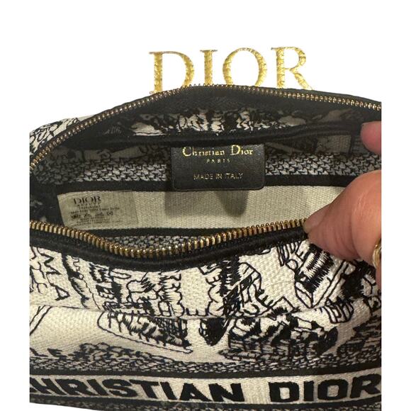 NIB Christian Dior de Paris Embroidered Cosmetic Pouch Dust Bag Box - Picture 7 of 10